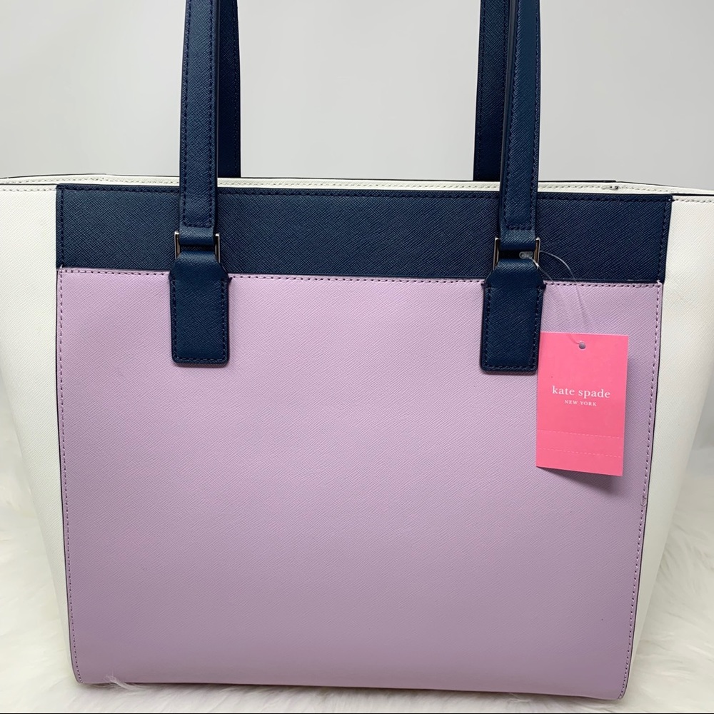 Kate spade Cameron laptop Tote Lavender White - Picture 3 of 8
